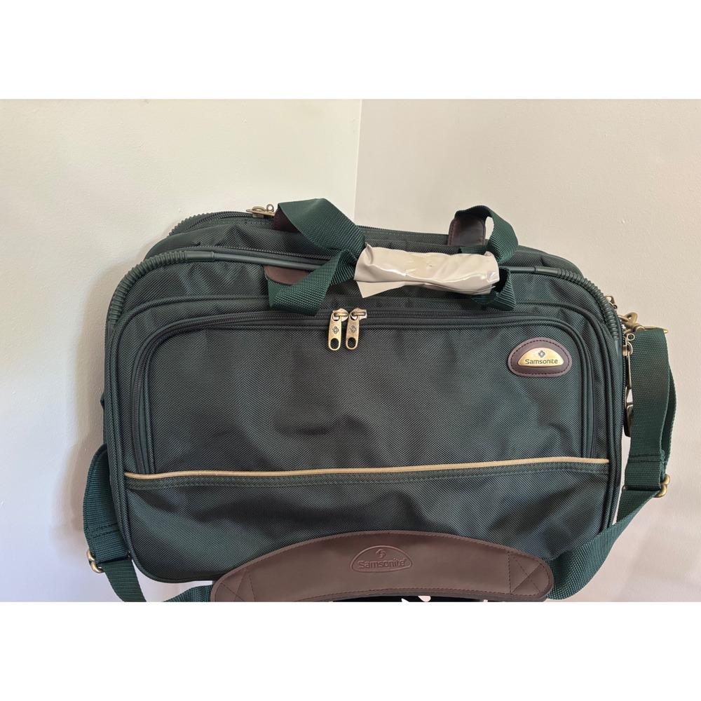 Samsonite Vintage‎ Green Luggage Overnight Bag Shoulder Strap Carry On